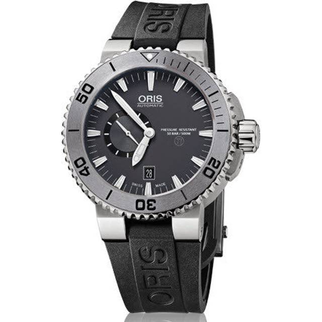 Oris Watch Aquis Titan Small Second, Date Rubber D - Grey