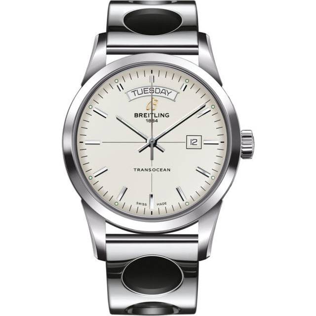 Breitling Watch Transocean Day Date Mercury Silver - Silver