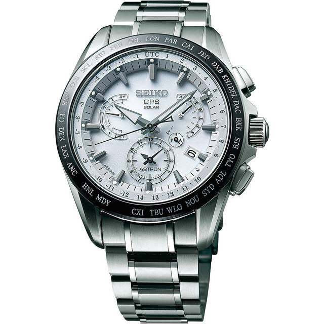 Seiko Astron Watch GPS Solar Dual Time Titanium - White