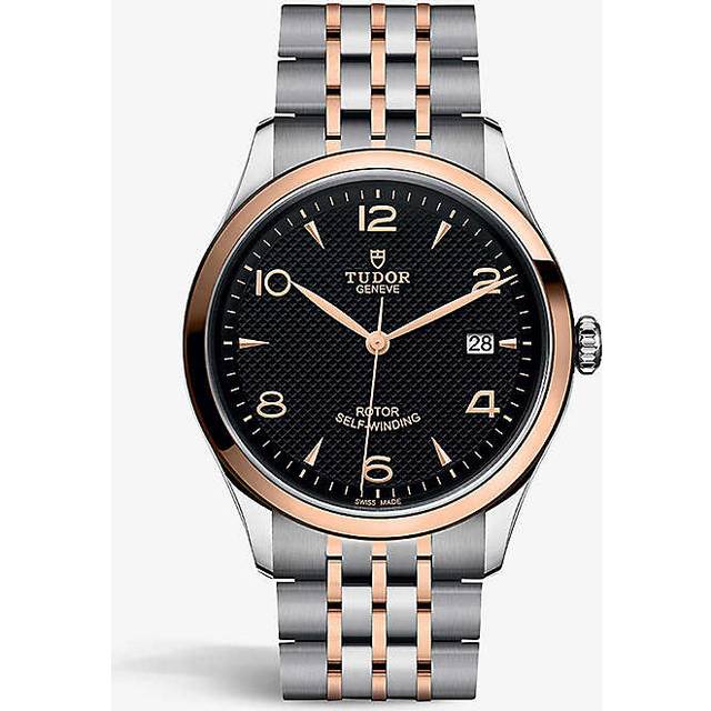 Tudor Mens Silver & Pink Gold M91551-0003 1926 18ct Rose-gold and Stainless-steel Automatic Watch 39mm