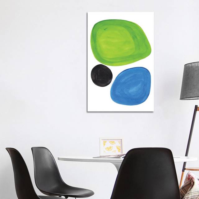Lime Blue Pebbles by EnShape - Wrapped Canvas Art Prints (101.6cm H x 66.04cm W x 1.91cm D)