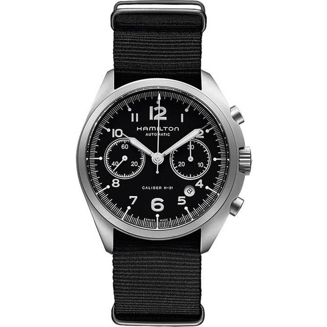 Hamilton Watch Khaki Aviation Pilot Pioneer Auto Chrono - Black