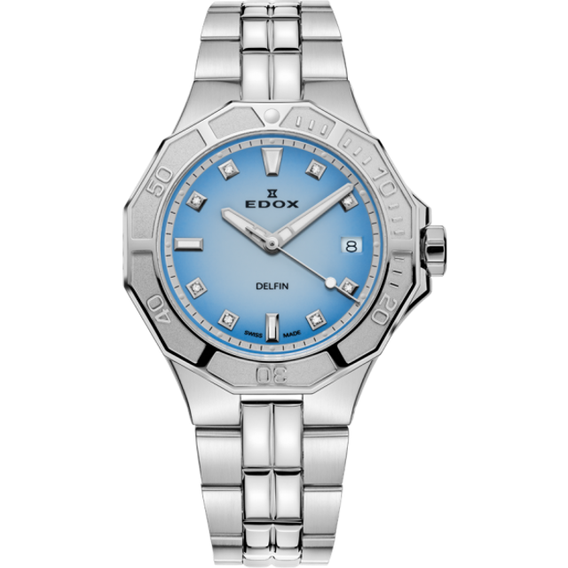 Edox Watch Delfin Diver Date Lady Marianna Gillespie Special Edition - Blue