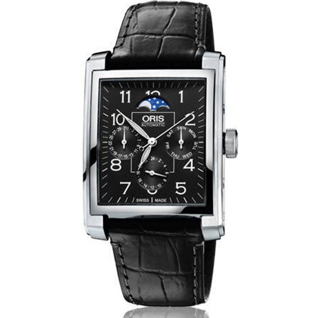 Oris Watch Rectangular Complication Leather - Black