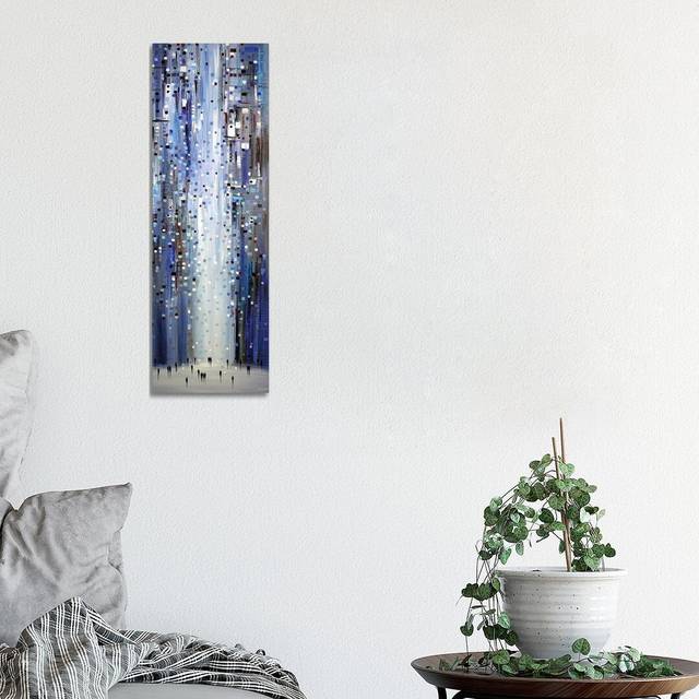 Blue Lights by Ekaterina Ermilkina - Panoramic Painting Print on Canvas - Wrapped Canvas (30.48 cm H x 91.44 cm W x 1.91 cm D)