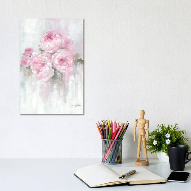 Pink Peonies by Debi Coules - Wrapped Canvas Painting Print (20.32 cm H x 30.48 cm W)