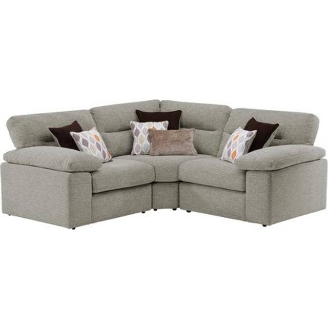 Mink Fabric Sofas - Modular 3 Seat Corner Sofa - Morgan Sectional Sofas Range - Oak Furnitureland