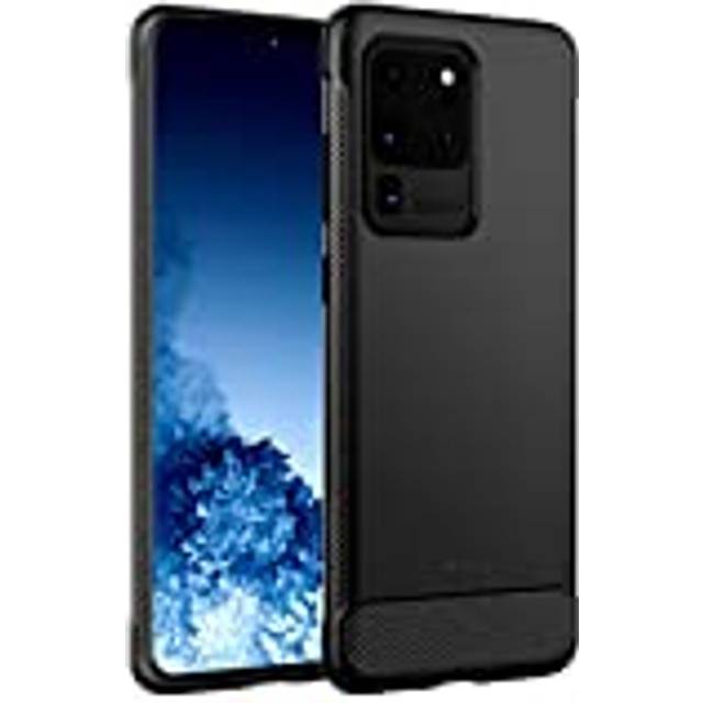 JETech Smal Skal för Samsung Galaxy S20 Ultra 5G (2020), Tunt Telefonskal med Stötdämpning och Kolfiber Design (Svart)