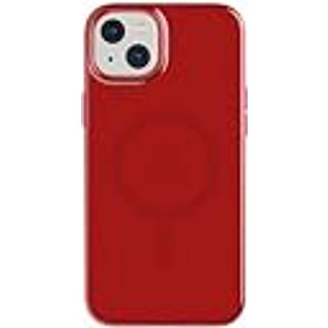 Tech21 Liquid Silicone Case for iPhone 15 PLUS Magsafe Compatible Red Pink Tint