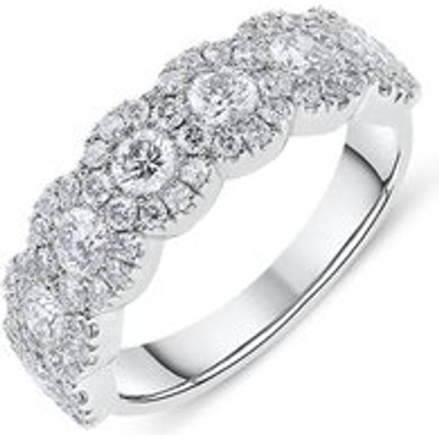 18ct White Gold 1.61ct Diamond Brilliant Cut Cluster Ring - O