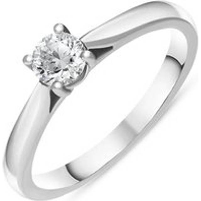 Platinum 0.40ct Diamond Round Brilliant Cut Four Claw Solitaire Ring