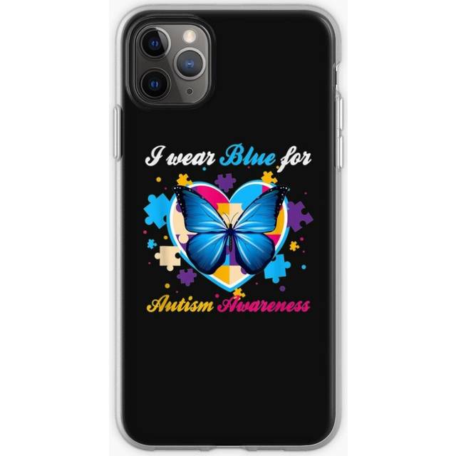 Phone Case I Wear Blue For Autism Awareness Colorful Puzzle Butterfly37 for iPhone Samsung 14 13 12 11 Plus Pro Max Galaxy S23 S22 Ultra Note 20 10