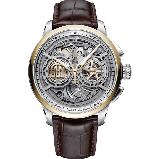 Maurice Lacroix Watch Masterpiece Skeleton Chronograph Mens - Silver