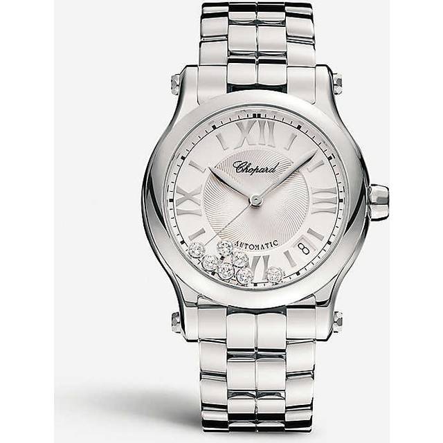Chopard Womens Stainless Steel 278559-3002 Happy Sport and Diamond Watch - stainless steel