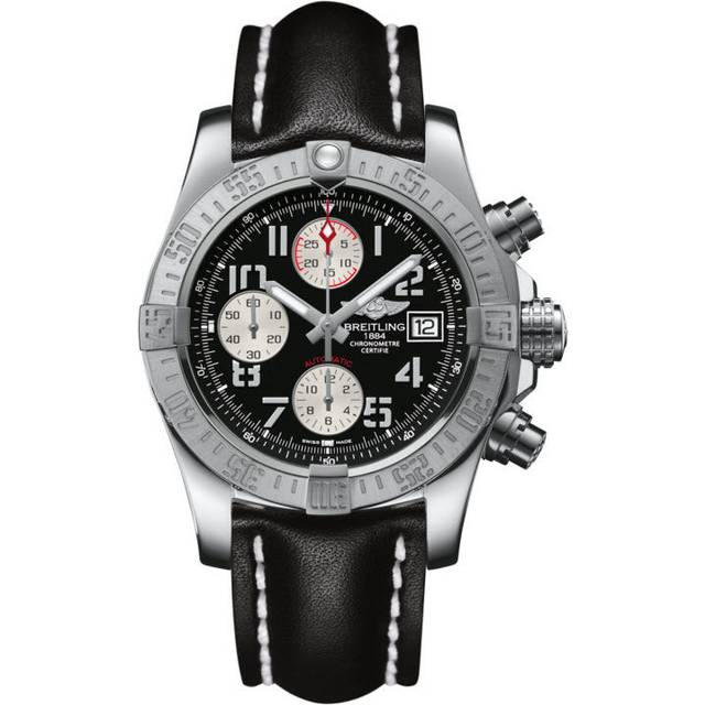 Breitling Watch Avenger II Steel Leather Tang Type - Black