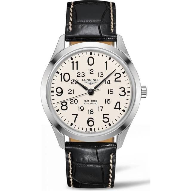 Longines Watch Railroad Mens - Ivory