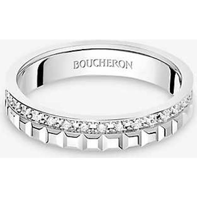 Boucheron Womens White Gold Quatre Radiant Edition 18ct White-gold and 0.24ct Diamond Ring J - WHITE GOLD