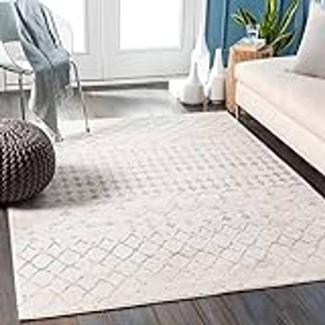 SOFIA Berber Geometric High Pile Area Rug - Natural - 80cm x 220cm