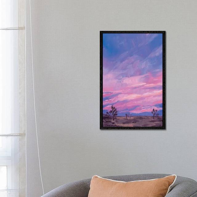 Joshua Tree Cotton Candy by Andrea Fairservice - Painting on Canvas - Black Framed (66.04 cm H x 45.72 cm W)