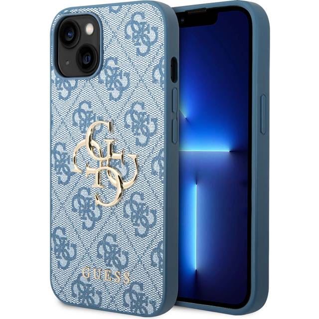 Guess iphone 15 plus tpu back case - 4g - big metal logo - blue