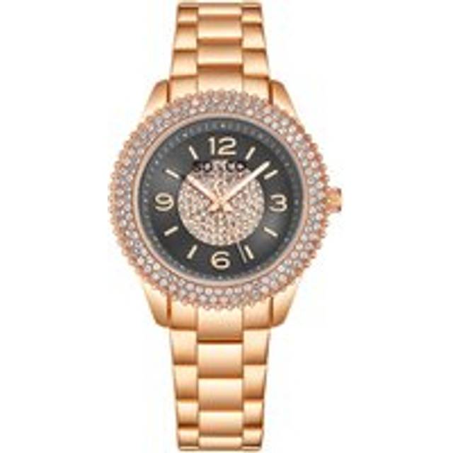 Womens Madison 5532 38mm Quartz Watch with Crystals on Bezel and Inner Dial Stainless Steel Bracelet 18mm wide - Blue - One Size