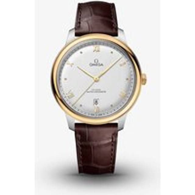 OMEGA Mens De Ville Prestige Master Chronometer Brown Leather Strap Watch 434.23.40.20.02.002 - Silver