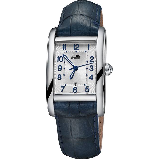 Oris Watch Rectangular Date Leather - Silver