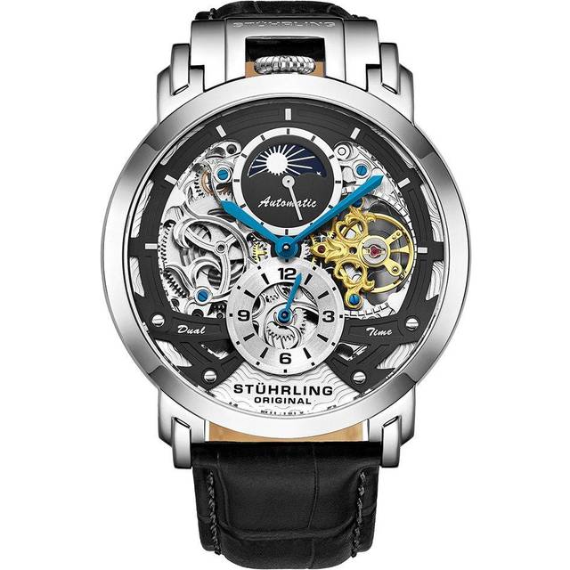 Menai Dual Time Automatic 47mm Skeleton dial - Black - One Size