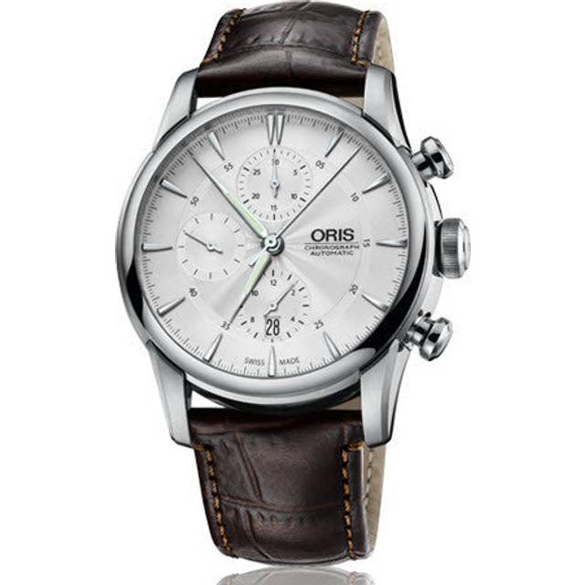 Oris Watch Artelier Chronograph Crocodile D - Silver