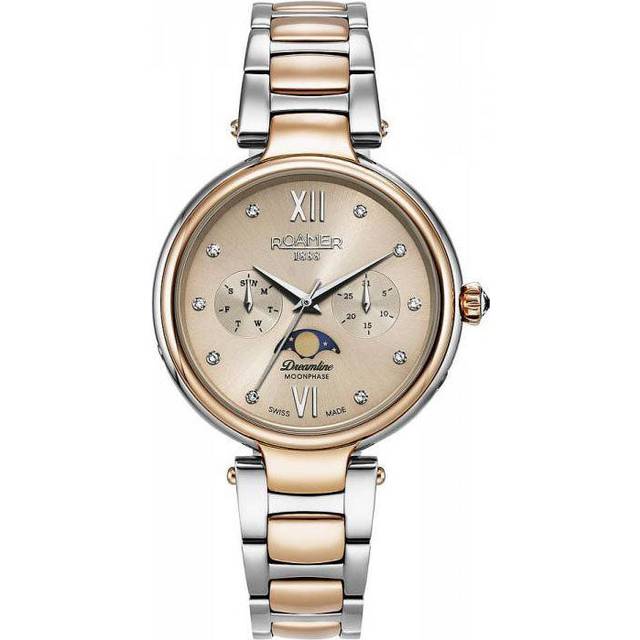 Roamer Watch Dreamline Moonphase Pink MOP Dial Rose Gold Bicolour - Gold