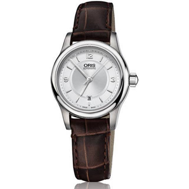 Oris Watch Classic Lady Date Leather - Silver