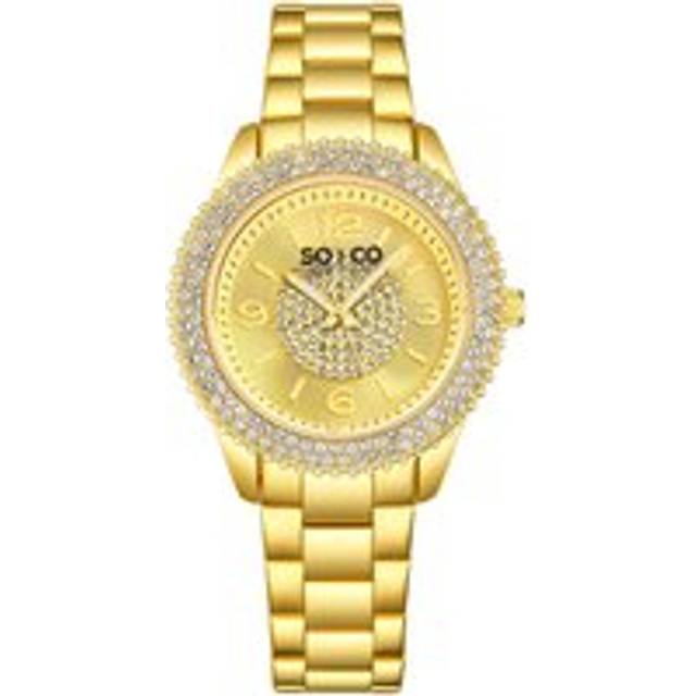 Womens Madison 5532 38mm Quartz Watch with Crystals on Bezel and Inner Dial Stainless Steel Bracelet 18mm wide - Metallics - One Size