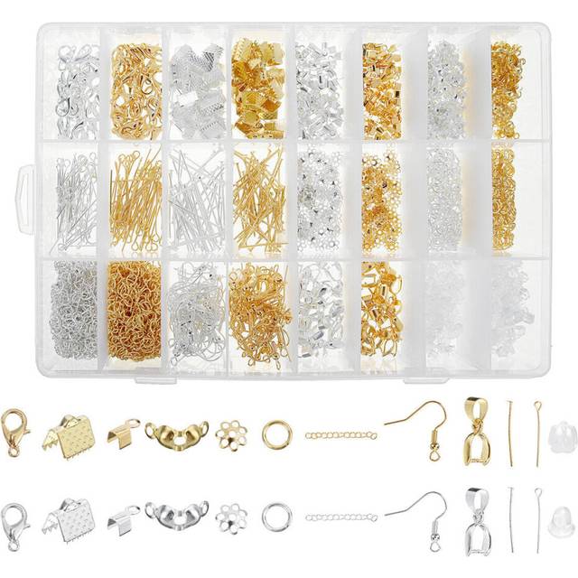 1963pcs Gold Silver Mixed Color Repair Metal Tools DIY Craft Supplies Set Jewelry