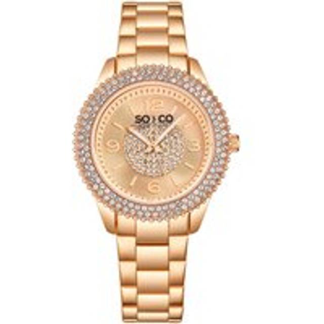 Womens Madison 5532 38mm Quartz Watch with Crystals on Bezel and Inner Dial Stainless Steel Bracelet 18mm wide - Metallics - One Size