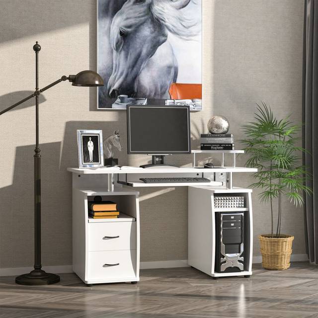 Brayden Studio Altheda 120cm W Rectangle Computer Desk White 85cm H X 120cm W X 55cm D