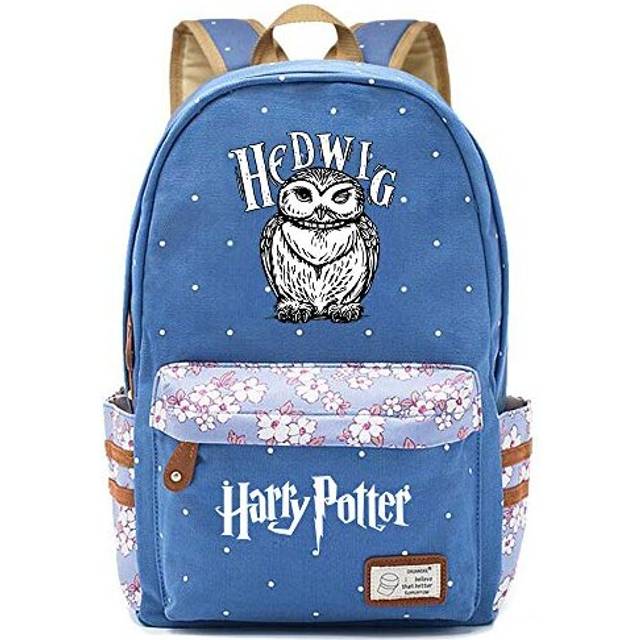 Stylish Harry Potter School Backpack Water Repellent Floral Casual Daypack Computer Bag Dobby/Owl Large S-13
