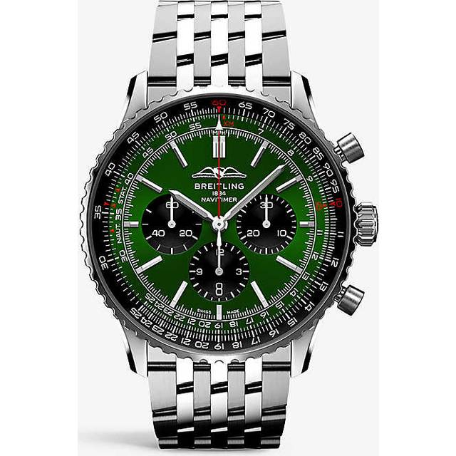 Breitling Mens Green Ab0137241l1a1 Navitimer Bo1 Stainless Steel Self-winding Watch 46mm - GREEN