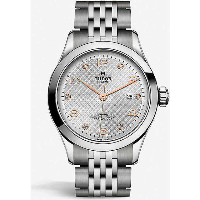 Tudor Womens Silver M91350-0003 1926 Brilliant-cut Diamond and Stainless-steel Automatic Watch 28mm - SILVER