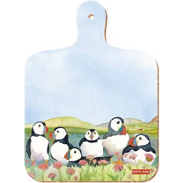 SEA Thrift Puffins - Emma Ball Colourful Mini Kitchen Chopping Board - 23.5 cm