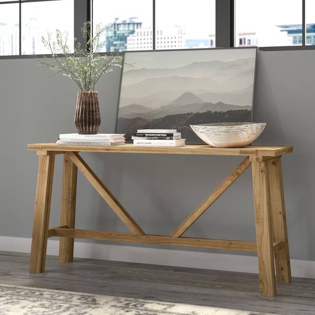 Idabel 149.86Cm Solid Wood Console Table - Rustic Tawny (76cm H X 149.86cm W X 40.6cm D)