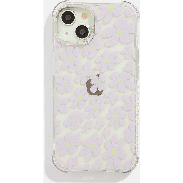 Warped Lilac Glitter Flower Shock i Phone Case, i Phone 13 Pro Max Case