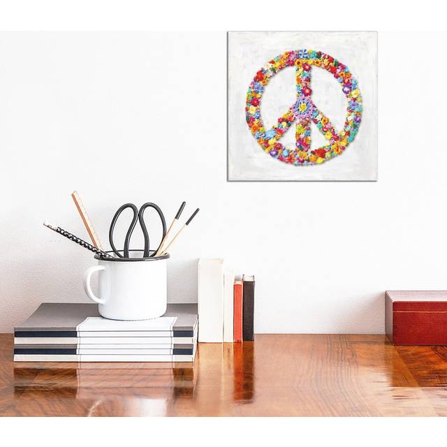 Peace Sign by Jamie MacDowell - Wrapped Canvas Graphic Art Print (30.48 cm H x 30.48 cm W)