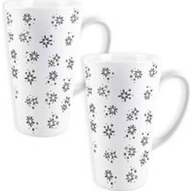 Purely Home Set Of 2 Stars Lyscombe Small Latte Mugs, Multi