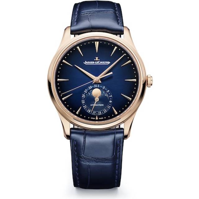 Jaeger-LeCoultre Rose Gold Master Ultra Thin Moon Watch - Blue - 39mm