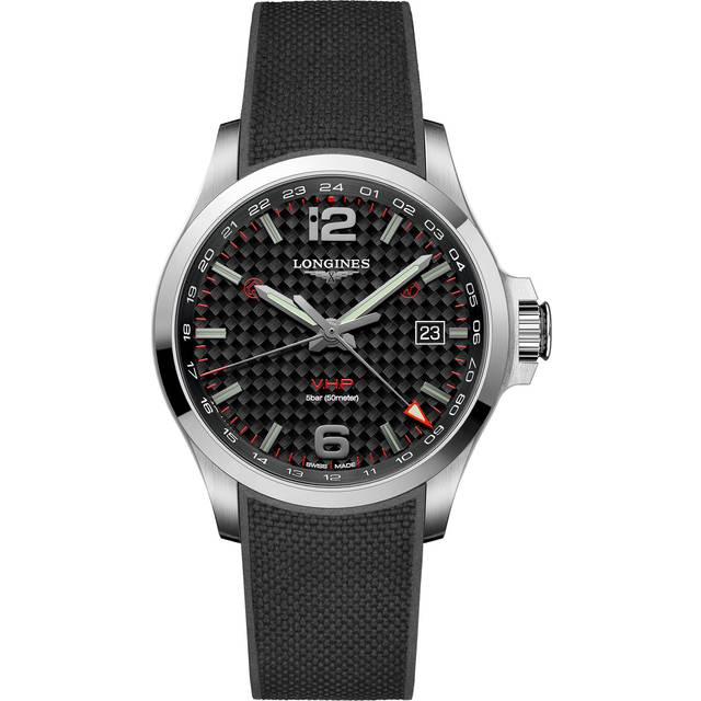 LONGINES Conquest V.H.P. GMT 43MM Men's Watch L3.728.4.66.9 / L37284669 - Black - 43 mm