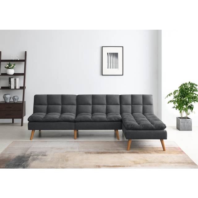 Ted Cloud Sleeper Corner Sofa - Slate Grey (82cm H X 252cm W X 161cm D)