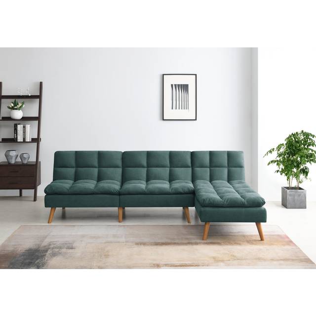 Ted Cloud Sleeper Corner Sofa - Emerald (82cm H X 252cm W X 161cm D)