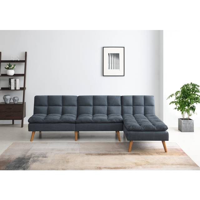 Hykkon Ted Cloud Sleeper Corner Sofa Blue 82cm H X 252cm W X 161cm D
