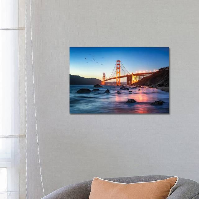 Golden Gate Bridge At Dusk, San Francisco, New York City, USA by Jan Becke - Wrapped Canvas Gallery-Wrapped Canvas Giclée (66.04 cm H x 45.72 cm W x 1.91 cm D)