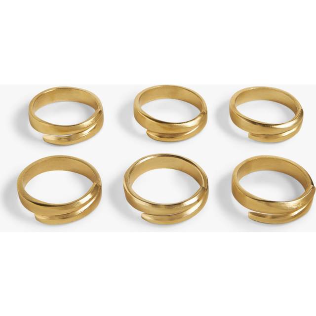 John Lewis Metal Napkin Ring, Set of 4, Gold